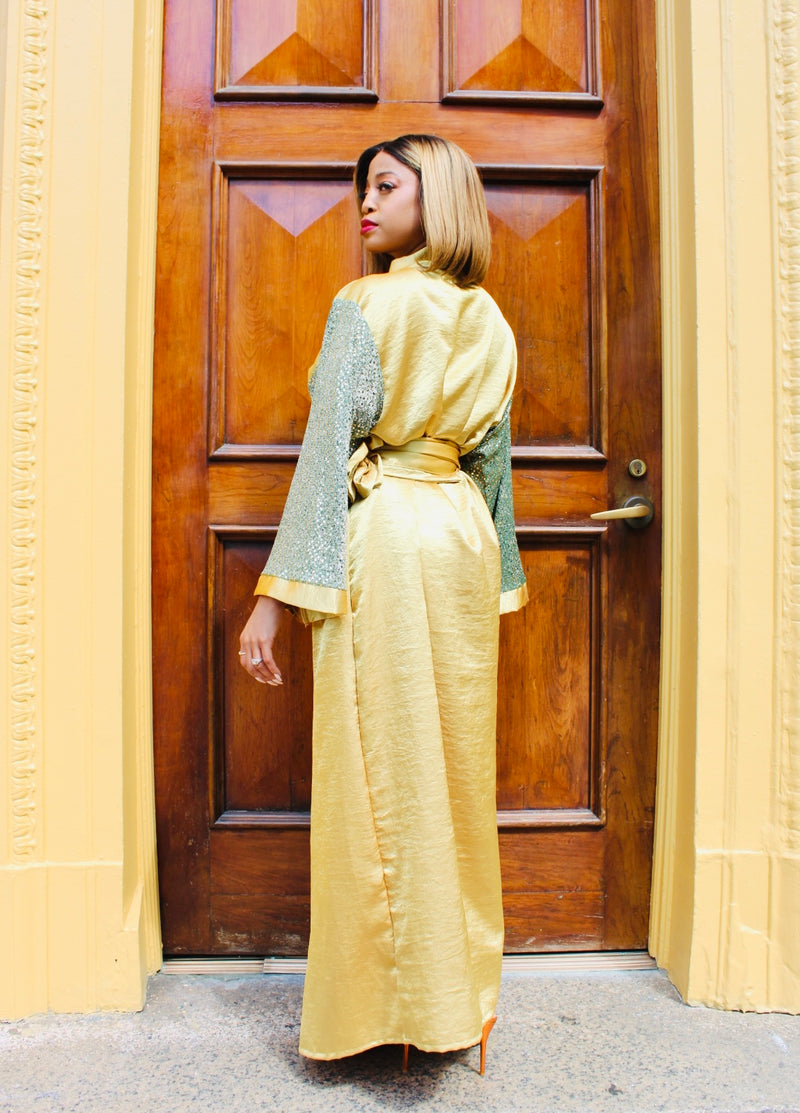 Sequins Gold Robe - Shimmering Gold